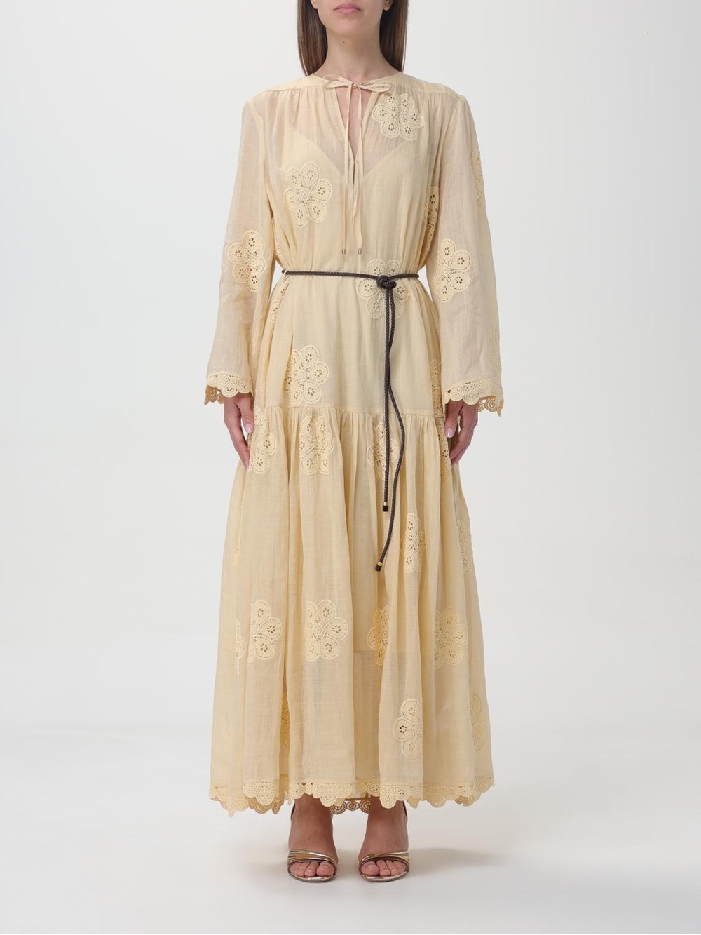 Zimmermann Boho Eyelet Maxi Dress in Cream